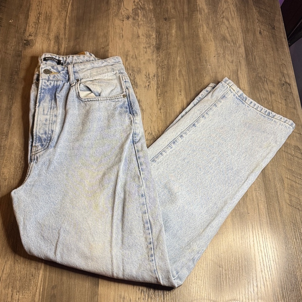 Nasty Gal Light Wash High Rise Barrel Jeans